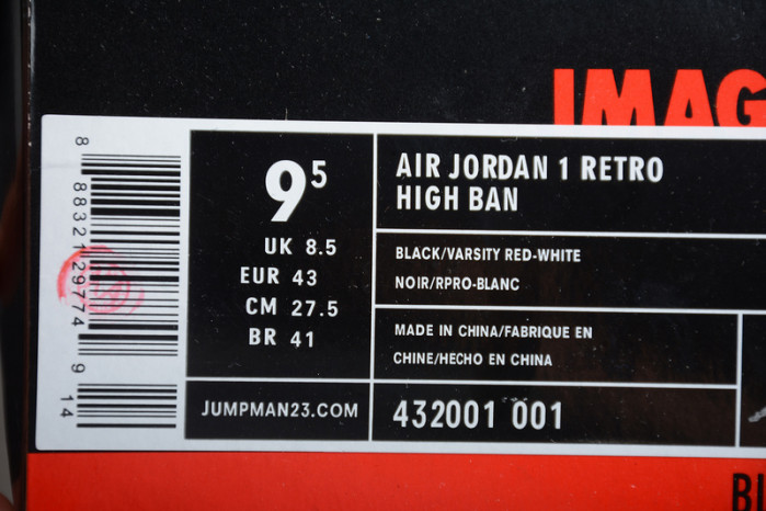 Air Jordan 1 Retro Banned (2011) 432001-001